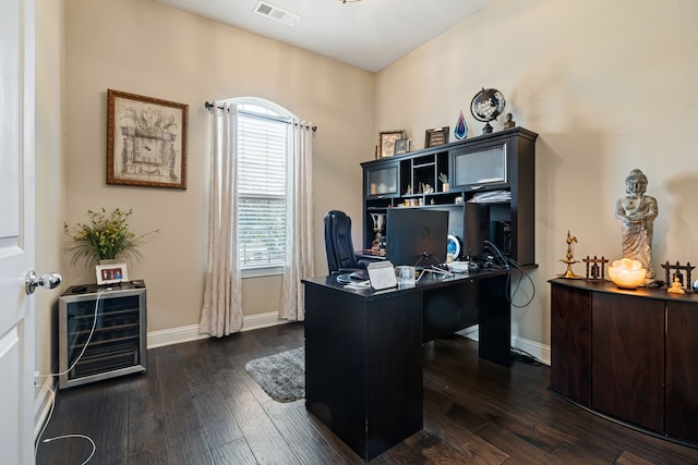 4302 Meadow Hawk Dr, Arlington, TX 76005 - office featuring dark wood finished floors and baseboards