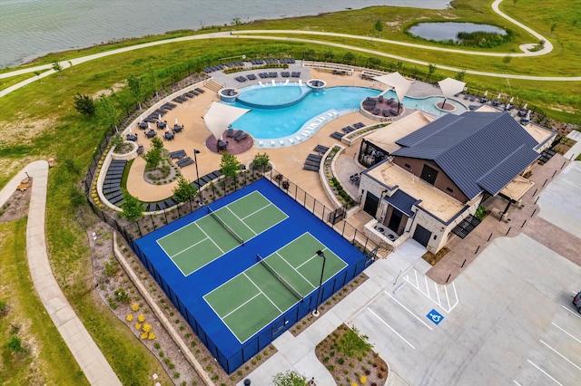 1806 Clouded Wren Dr, Arlington, TX 76005 - aerial view of a nearby body of water and a pool