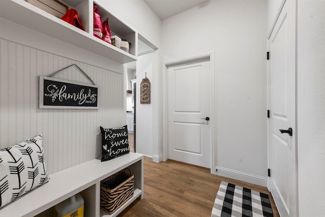 1511 Horseshoe Ct, Justin, TX 76247 - mudroom with wood finished floors and baseboards