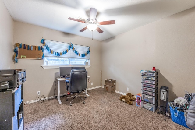 1507 Greenbrier Dr, Sherman, TX 75092 - carpeted office with a ceiling fan