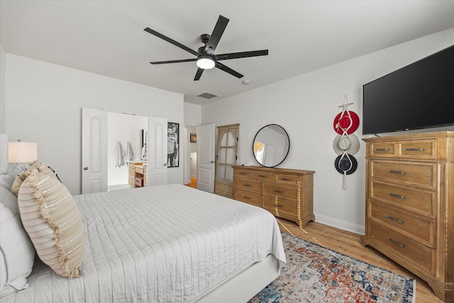 615 Louder Way, Fate, TX 75087 - bedroom featuring light wood finished floors, baseboards, and ceiling fan