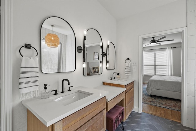 615 Louder Way, Fate, TX 75087 - ensuite bathroom featuring a ceiling fan and vanity
