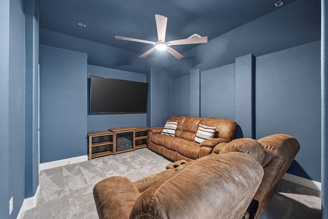 615 Louder Way, Fate, TX 75087 - carpeted cinema room with baseboards and a ceiling fan