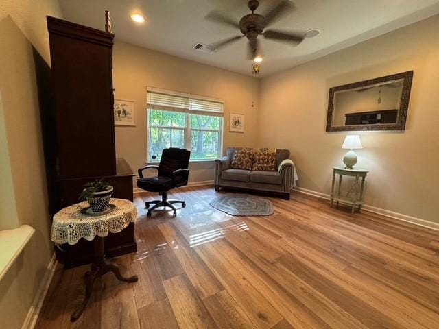 255 Chaparrals Run, Azle, TX 76020 - office space featuring wood finished floors, ceiling fan, baseboards, and recessed lighting