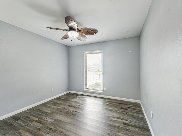 5632 Twitty St, The Colony, TX 75056 - unfurnished room featuring a ceiling fan, wood finished floors, and baseboards