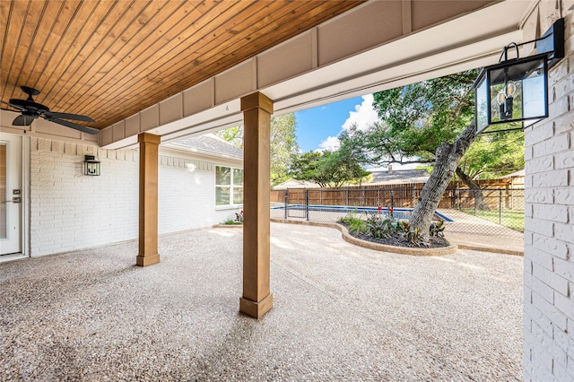 9916 Sandalwood Dr, Woodway, TX 76712 - view of patio featuring a ceiling fan and a fenced backyard