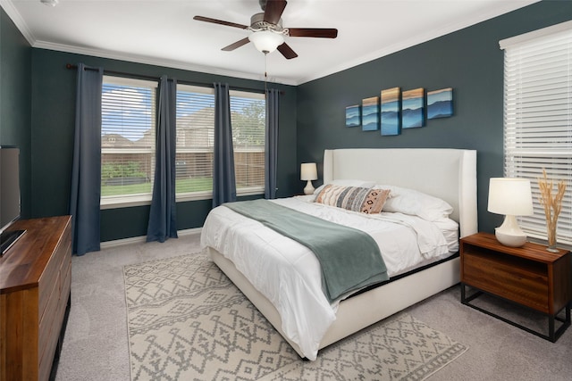 1619 Temperance Way, Wylie, TX 75098 - bedroom featuring carpet, crown molding, ceiling fan, and baseboards