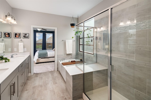 1619 Temperance Way, Wylie, TX 75098 - bathroom with double vanity, a garden tub, a stall shower, and ensuite bath