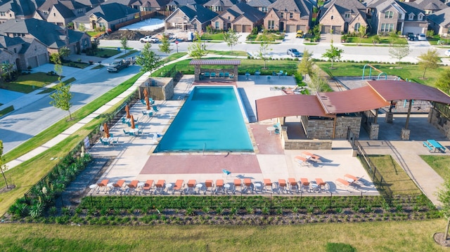 1619 Temperance Way, Wylie, TX 75098 - aerial view of residential area with a pool area