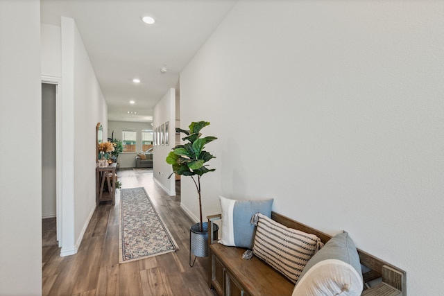 1701 Lake Grove Dr, Little Elm, TX 75068 - corridor with wood finished floors, recessed lighting, and baseboards
