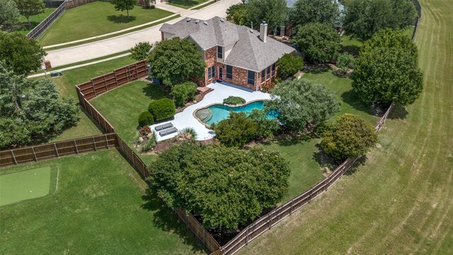 851 Sibyl Ln, Prosper, TX 75078 - aerial view of property and surrounding area featuring a pool area