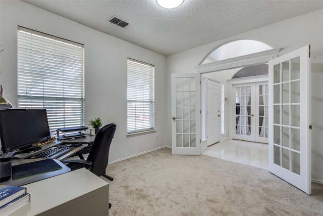 3717 Drew Dr, Frisco, TX 75035 - office space featuring french doors, carpet, and a textured ceiling