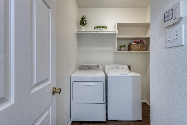 3717 Drew Dr, Frisco, TX 75035 - washroom featuring washer and dryer and dark wood finished floors