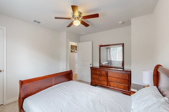 7448 Crossfire Trl, Fort Worth, TX 76112 - bedroom featuring light colored carpet, a ceiling fan, and baseboards