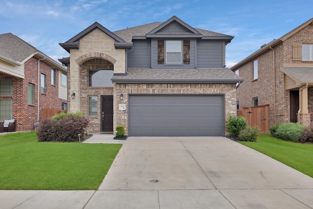 3935 Chesapeake Ln, Crandall, TX 75114 - view of front facade featuring roof with shingles, driveway, a garage, and brick siding