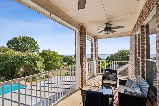 121 Lafayette Lndg, Heath, TX 75032 - balcony featuring ceiling fan