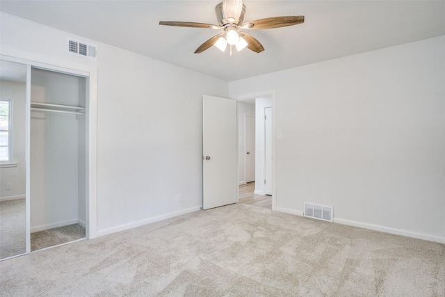 4840 Overton Ave, Fort Worth, TX 76133 - unfurnished bedroom featuring carpet flooring, a closet, baseboards, and a ceiling fan