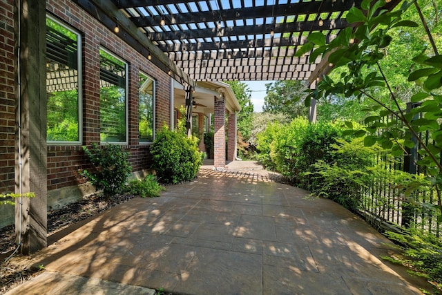 413 Sloan Creek Pkwy, Fairview, TX 75069 - view of patio / terrace with a pergola and ceiling fan