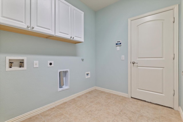 413 Sloan Creek Pkwy, Fairview, TX 75069 - laundry room featuring electric dryer hookup, washer hookup, cabinet space, hookup for a gas dryer, and baseboards