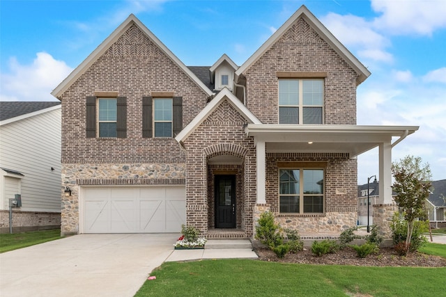 7104 Manhattan Dr, Rowlett, TX 75088 - view of front of house featuring brick siding, concrete driveway, and a garage