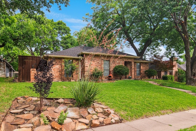 4021 Tracey Trl, Rowlett, TX 75088 - ranch-style house featuring a front yard, brick siding, and a shingled roof