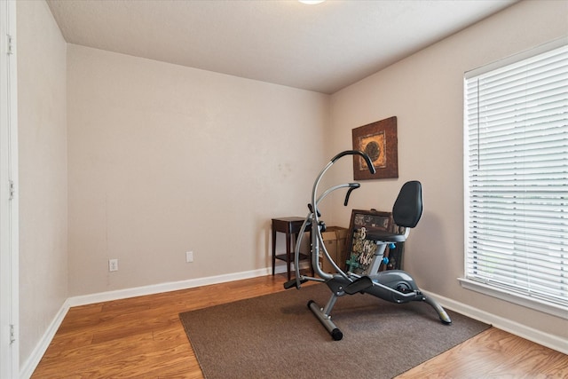 4021 Tracey Trl, Rowlett, TX 75088 - workout room featuring wood finished floors and baseboards