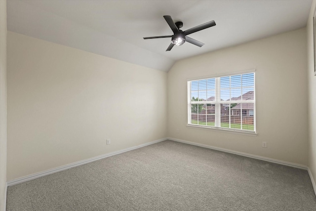 1032 Pinnacle Ridge Rd, Fort Worth, TX 76052 - carpeted spare room with baseboards, a ceiling fan, and lofted ceiling