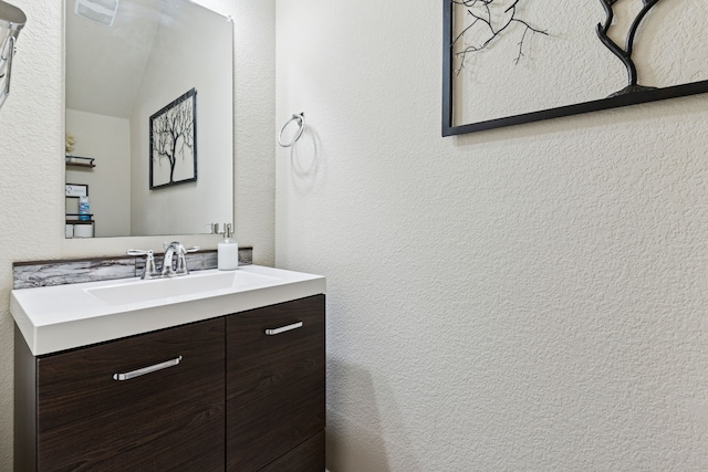 9812 Beaver Dam Ln, Mckinney, TX 75071 - bathroom with vanity and a textured wall