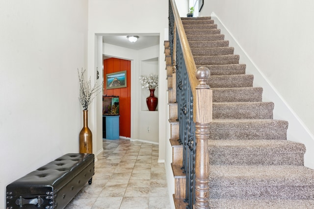 9812 Beaver Dam Ln, Mckinney, TX 75071 - staircase featuring baseboards