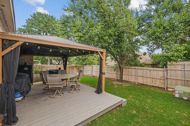 713 Bridle Trl, Saginaw, TX 76179 - wooden deck with a gazebo and outdoor dining space