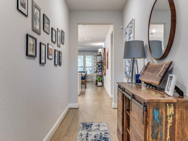 217 Fulton St, Oak Point, TX 75068 - hall with light wood-style floors and baseboards