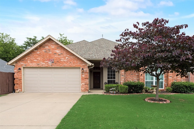 6729 Lucas Ln, North Richland Hills, TX 76182 - view of front facade with brick siding, a shingled roof, driveway, and an attached garage