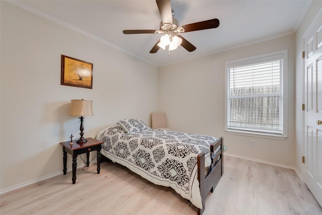 6729 Lucas Ln, North Richland Hills, TX 76182 - bedroom featuring light wood-style flooring, multiple windows, baseboards, and crown molding