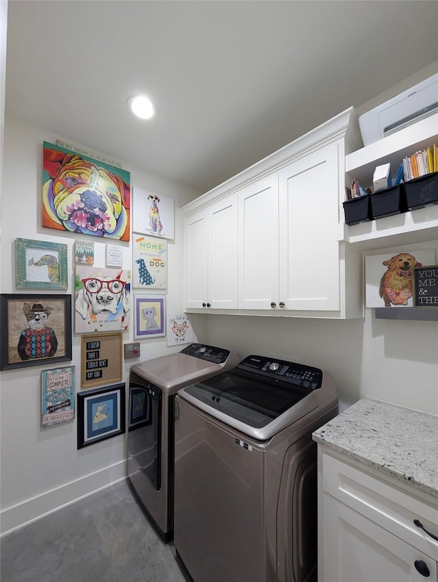 18358 Timber Oaks Dr, Lindale, TX 75771 - laundry room featuring independent washer and dryer and cabinet space