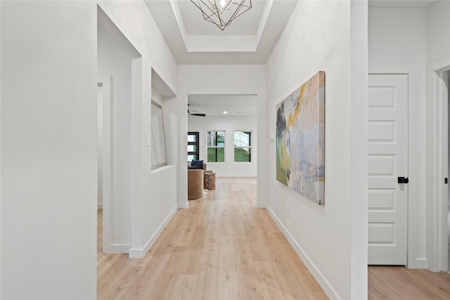 2508 Kool Ave, Dallas, TX 75241 - hallway featuring light wood-style flooring and baseboards