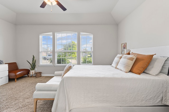125 Singleton Dr, Royse City, TX 75189 - bedroom featuring carpet, a ceiling fan, baseboards, and vaulted ceiling