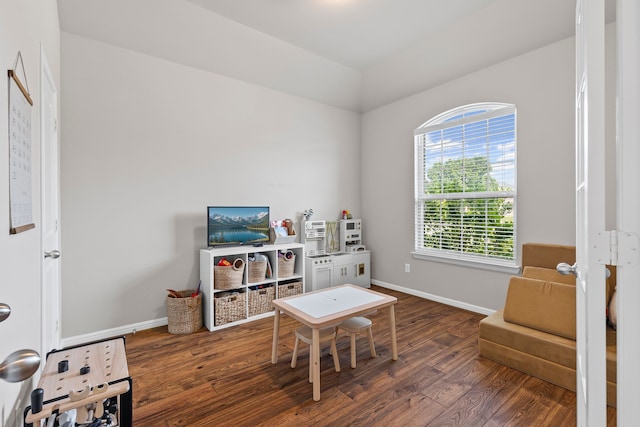 125 Singleton Dr, Royse City, TX 75189 - game room featuring wood finished floors, baseboards, and vaulted ceiling