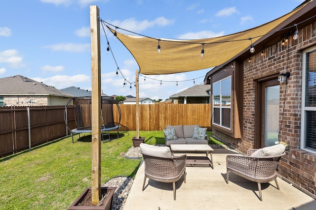 125 Singleton Dr, Royse City, TX 75189 - view of patio featuring outdoor lounge area and a trampoline
