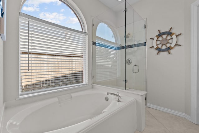 836 Stafford Station Dr, Saginaw, TX 76131 - full bath featuring a bath, a shower stall, and tile patterned flooring