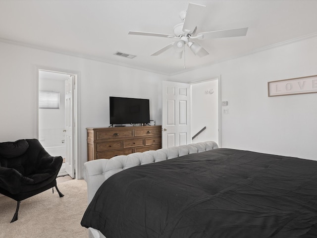 2500 Peargrove Cir, Arlington, TX 76006 - carpeted bedroom with crown molding and a ceiling fan