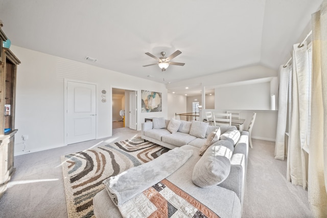 9517 Sunset Ln, Oak Point, TX 75068 - living room featuring carpet, a ceiling fan, and baseboards