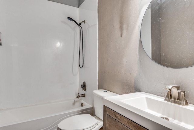 4410 Commerce St, Rowlett, TX 75088 - bathroom featuring toilet, vanity, and shower / washtub combination