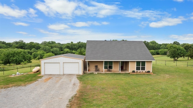 677 County Road 4027, Savoy, TX 75479 - view of front of house with gravel driveway and covered porch
