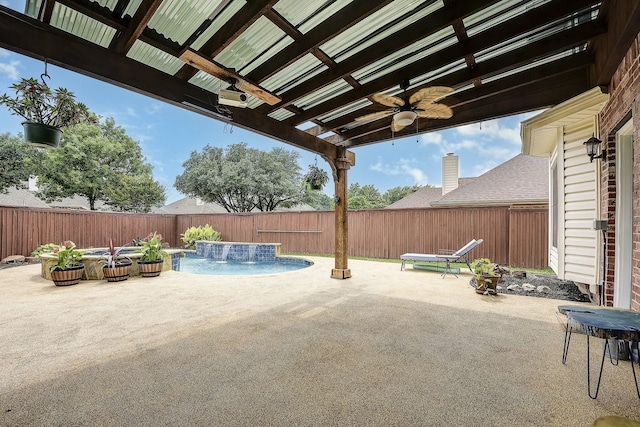 4205 English Ivy Dr, Mckinney, TX 75070 - view of patio / terrace with ceiling fan and a fenced backyard