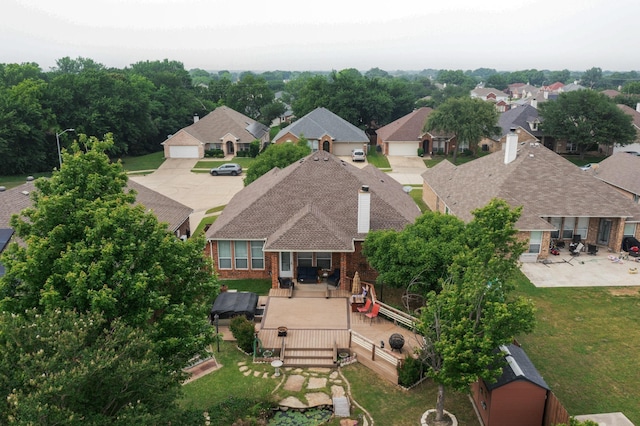 aerial view of residential area