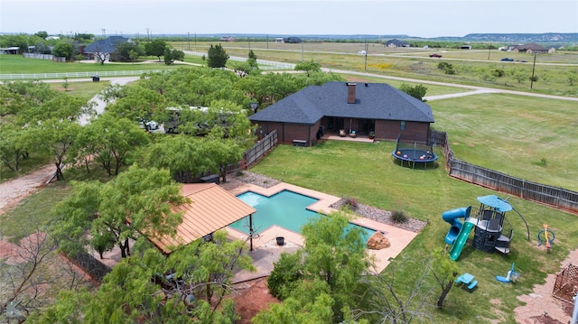 109 Fry Blvd, Tuscola, TX 79562 - aerial view of sparsely populated area featuring a pool