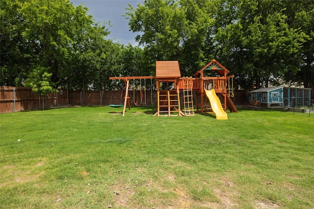 1100 Whisper Willows Dr, Fort Worth, TX 76052 - view of yard with a playground