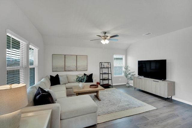 1403 Blossom Court Dr, Princeton, TX 75407 - living area featuring ceiling fan, baseboards, and wood finished floors