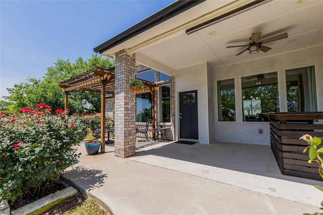 203 Mcelroy St, Southmayd, TX 76273 - view of patio with a pergola and a ceiling fan