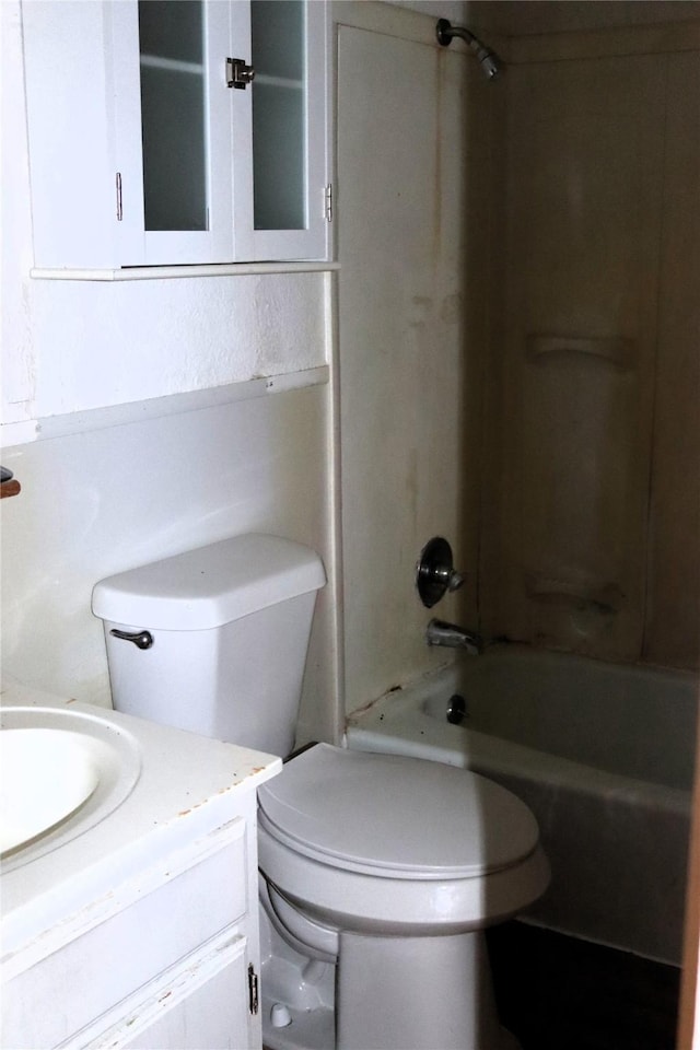 1819 Grady Rd, Hawk Cove, TX 75474 - bathroom featuring toilet, vanity, and shower / washtub combination